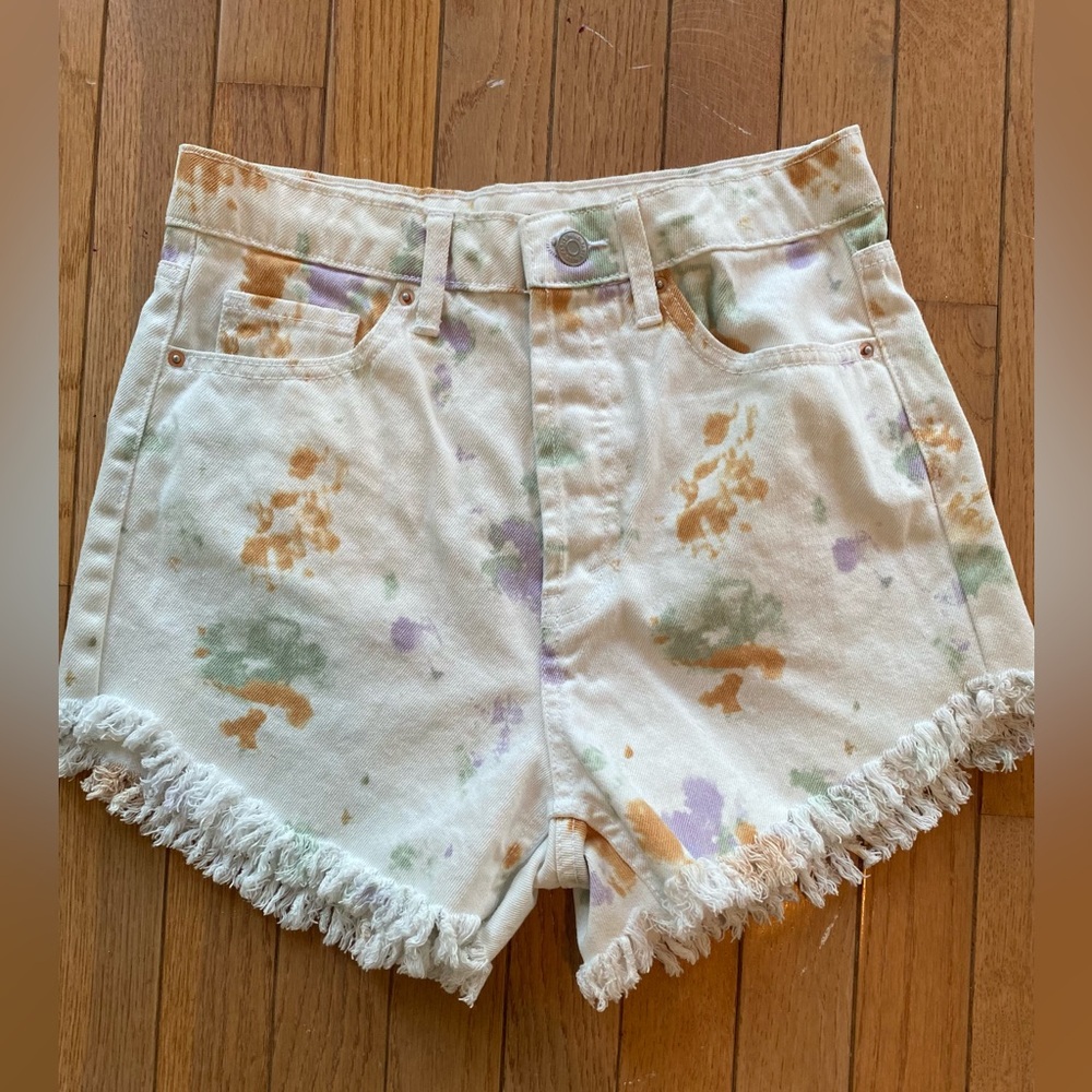 LNC Wild Fable Highest Rise Frayed Hem Tie-Dye Women's Shorts